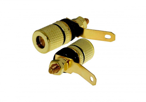 РАЗЪЕМ БАНАН гн.металл GOLD 35мм М4 с изолятором черный Разъем БАНАН гнездо металл GOLD 35мм М4 с изолятором на корпус черный