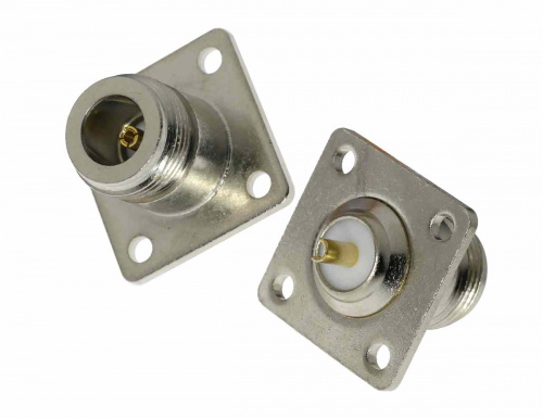 Разъем N гнездо на корпус (фланец) 18x18 Разъем N гнездо на корпус (фланец) 18x18